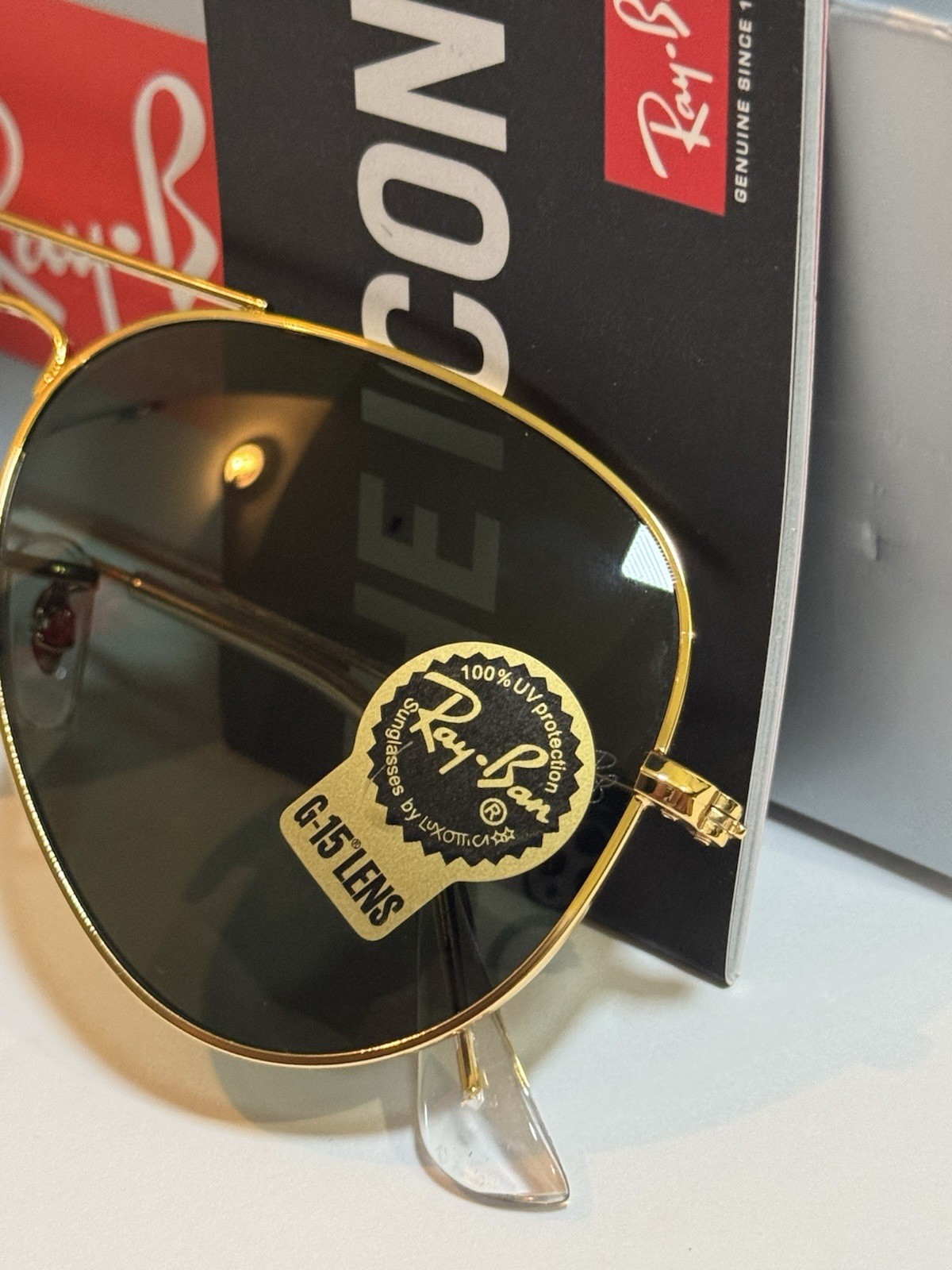 Ray-Ban Sunglasses RB3025 Aviator Classic Gold Frame Green Lens 58mm