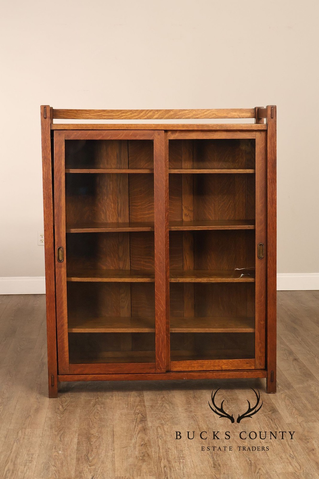 Harden Furniture Co. Antique Arts And Crafts Two Sliding-Door Bookcase