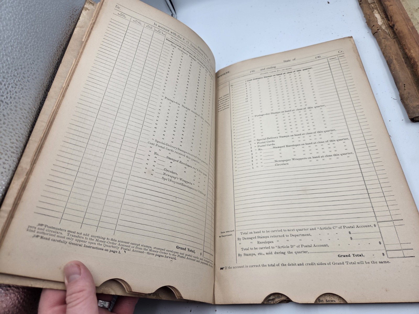 (4) Antique Postmasters Account Record Book 4th Class Abilene Virginia 1899-1906