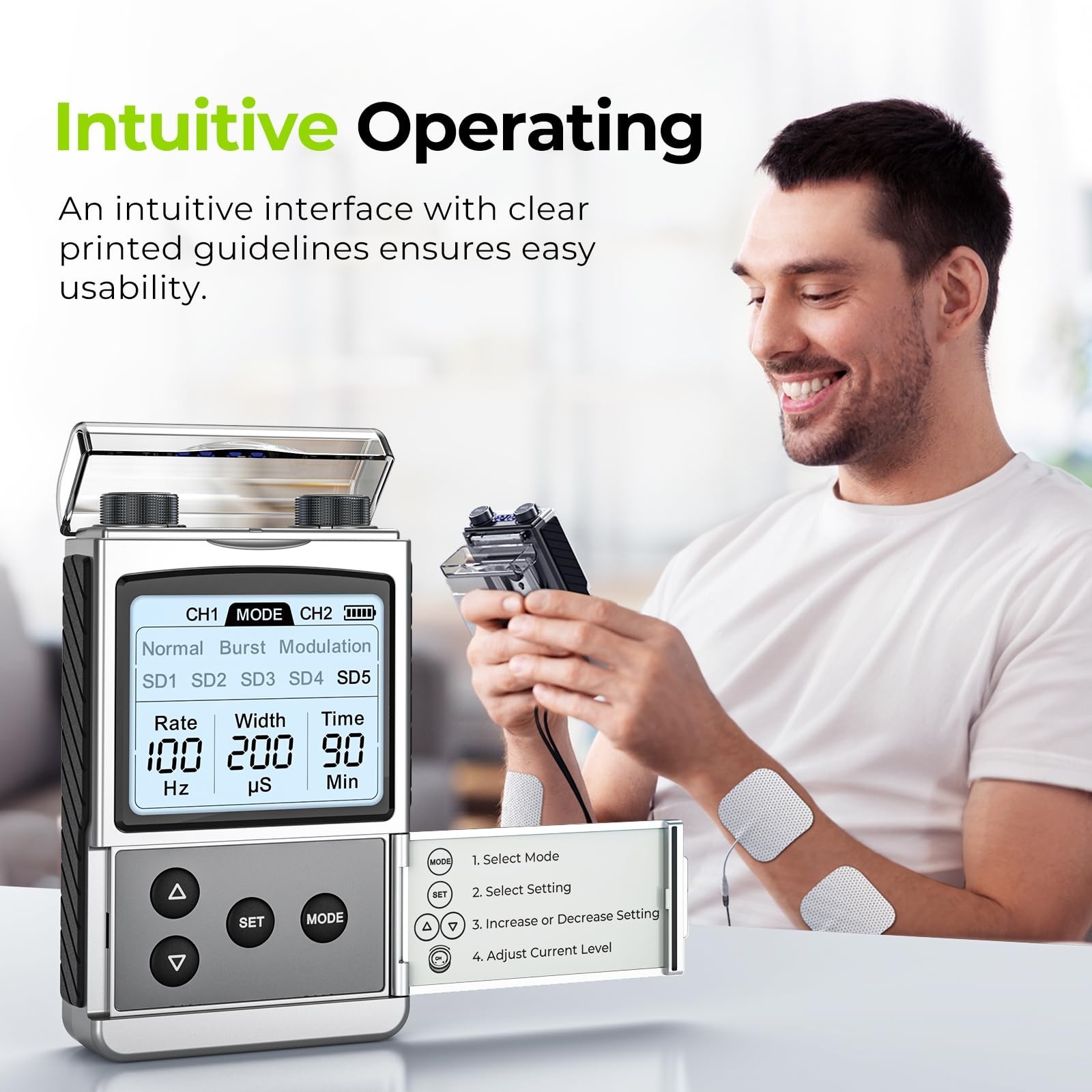 AUVON Rechargeable TENS Unit Muscle Stimulator, FSA HSA Eligible, Digital TEN...