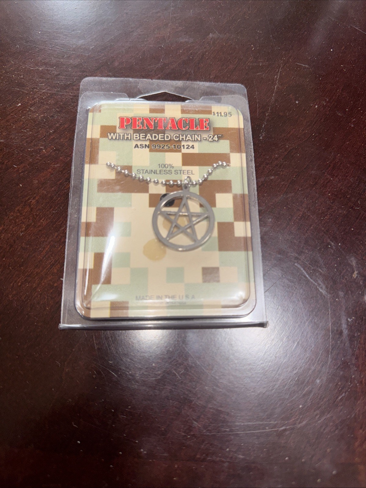 Genuine GI JEWELRY U.S Military WICCA PENTACLE PENDANT Halloween Witch Necklace