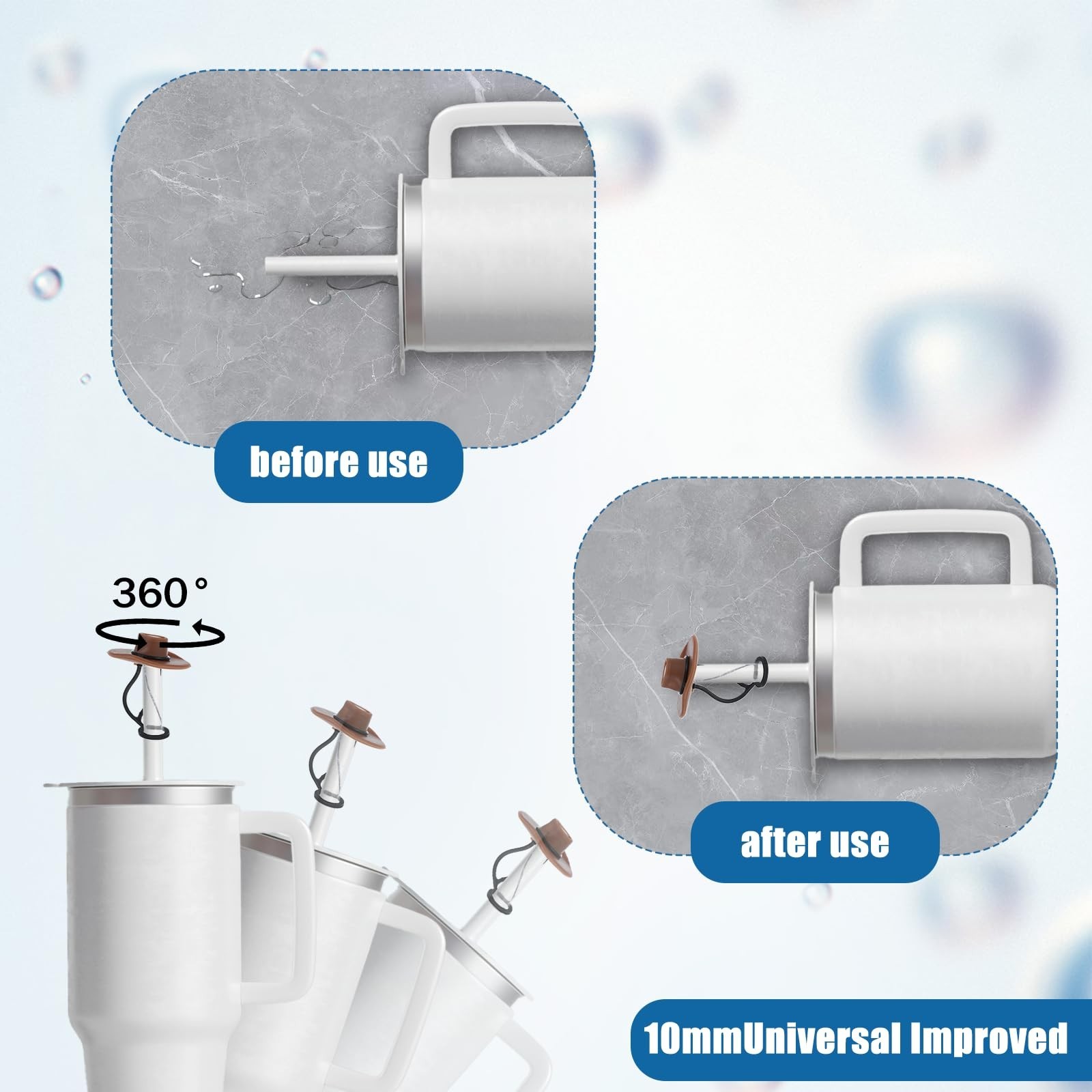 10 Pcs Straw Cowboy Covers Cap Silicone Cowboy Hat Cute Funny Straw Toppers T...