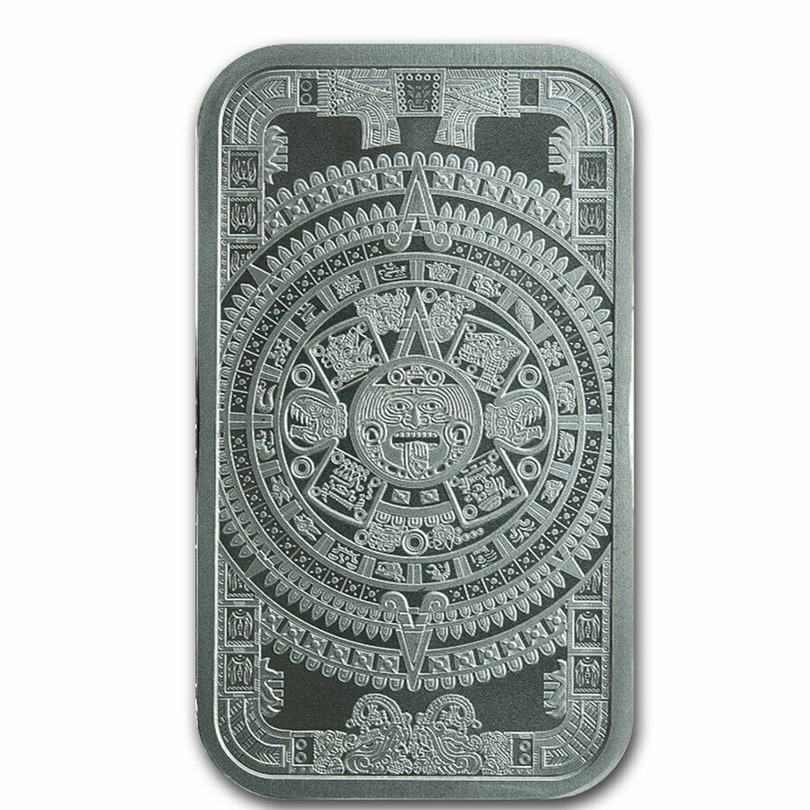 1 oz .999 Fine Silver Aztec Calendar Silver Bar - BACKORDER