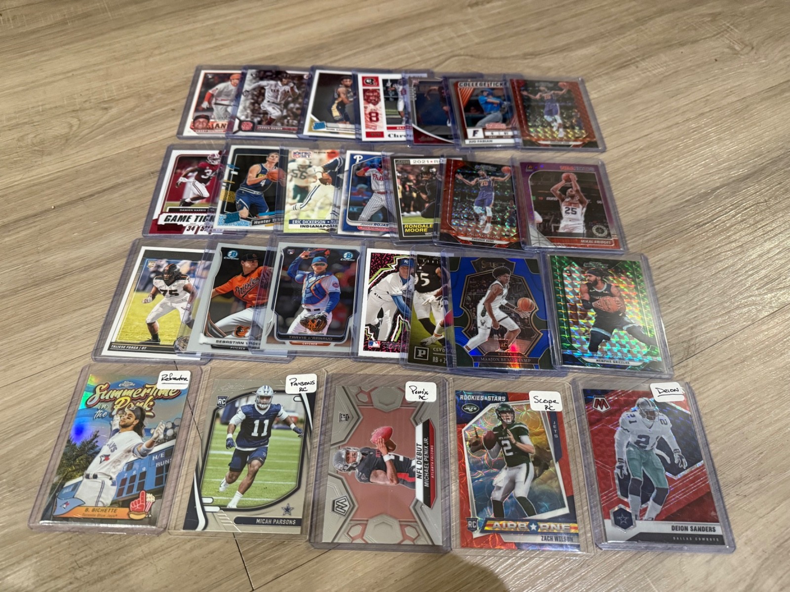 True 1/1 Huge 2 Row Sports Collection Auto HOF Prizm Patch Refractor RC LOT