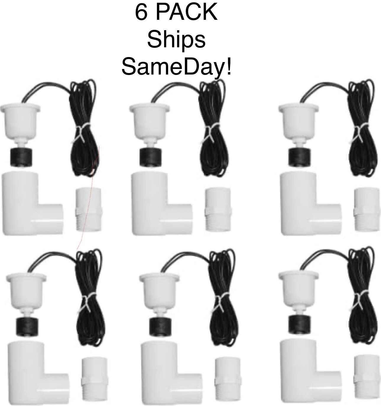 SS2 Style Condensate Overflow Safety Switch 3/4 PVC Float Switch 6 PACK DIY/HVAC