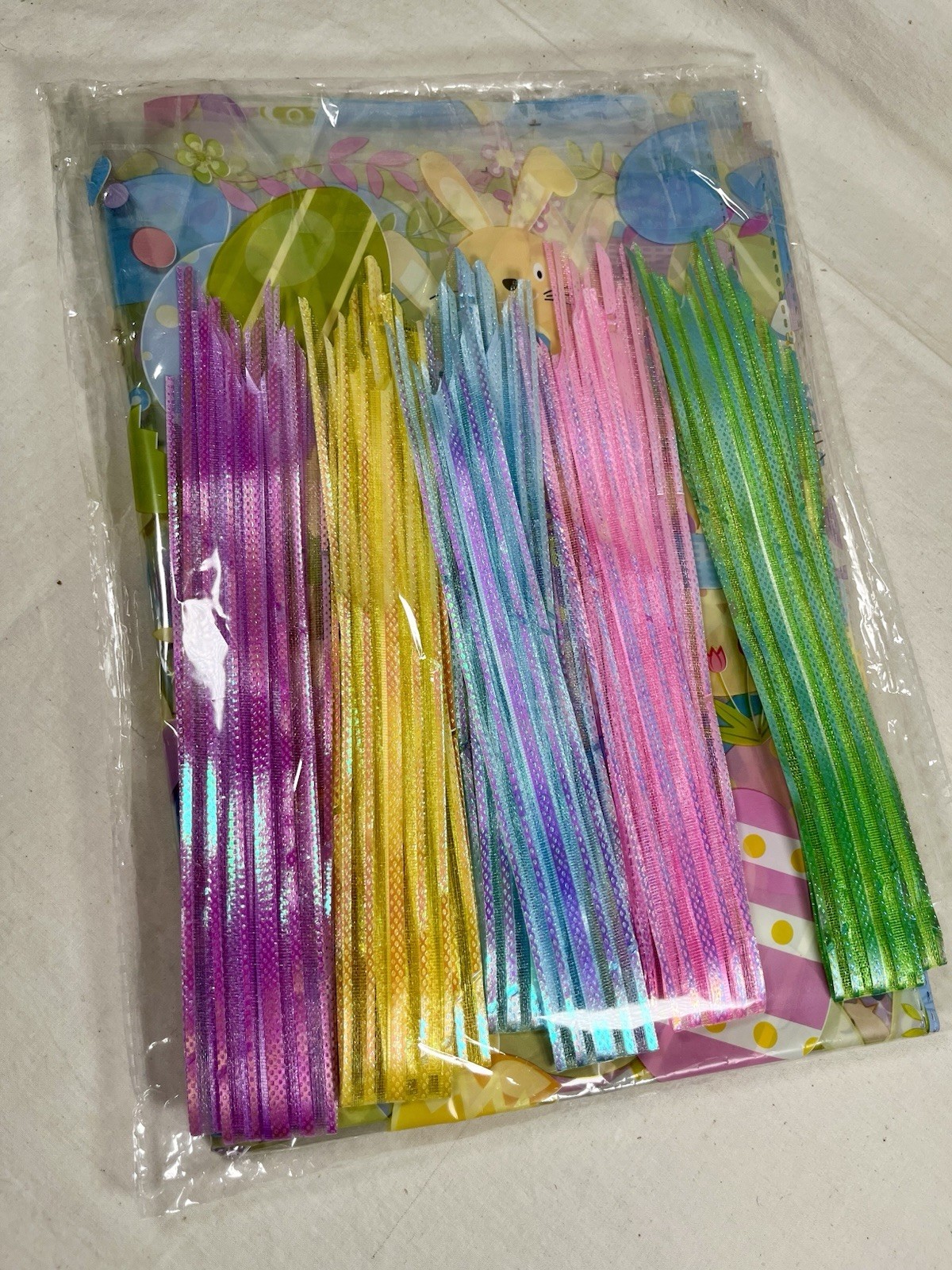 Easter Cellophane Bags 16x24 Inch with Pull Bows 20 Pcs Bunnies & Eggs Design