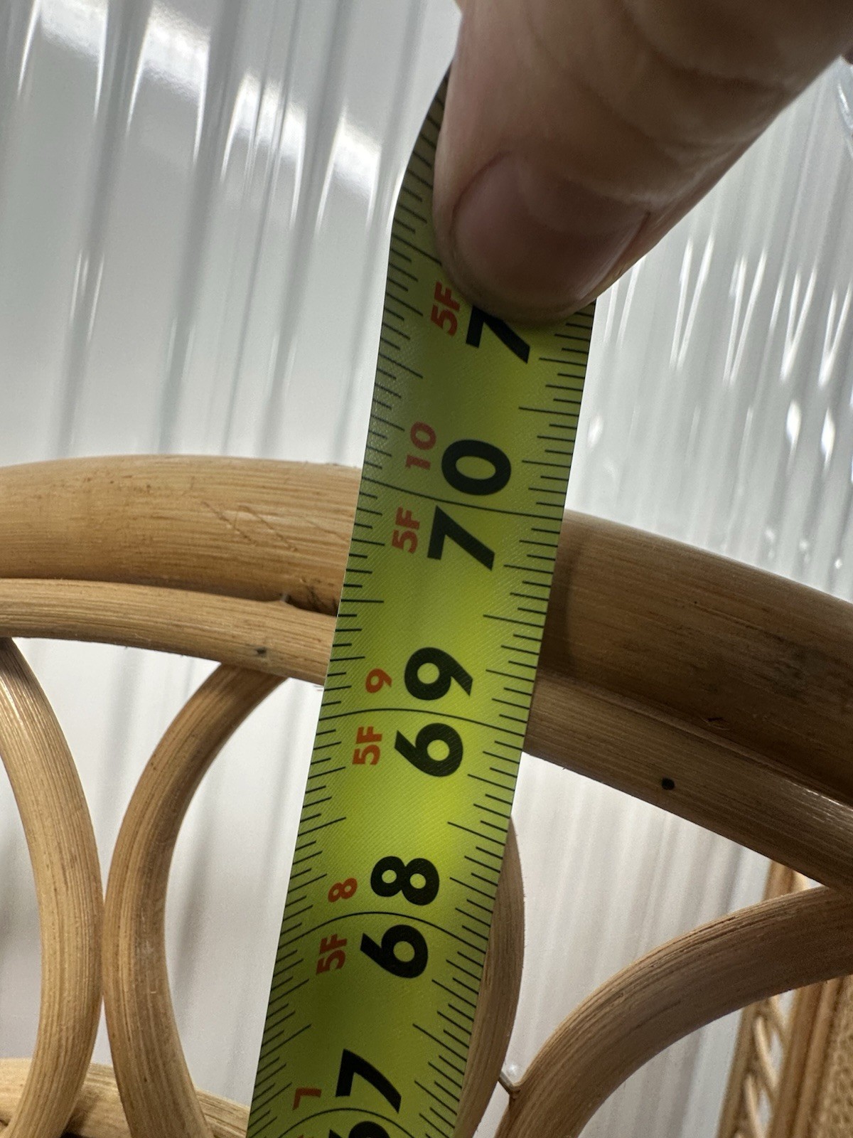 Vintage Boho Chic Bamboo Rattan 3-Panel Room Divider Screen MCM Retro