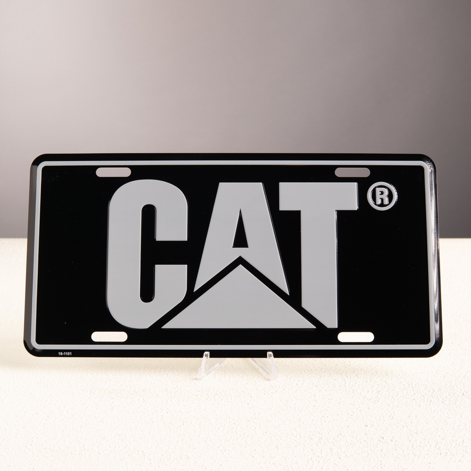 Caterpillar CAT Heavy Equipment 3D Embossed Black & Silver Metal License Plate