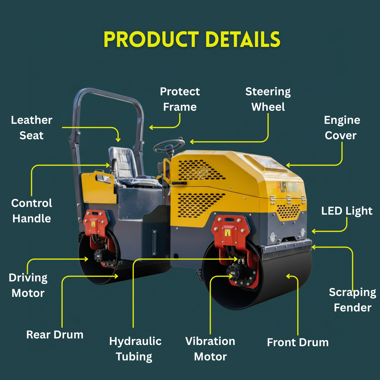 TYPHON FURY 20 Mini Road Roller 2Ton Hydraulic Oil Vibratory B&S 23hp USA engine