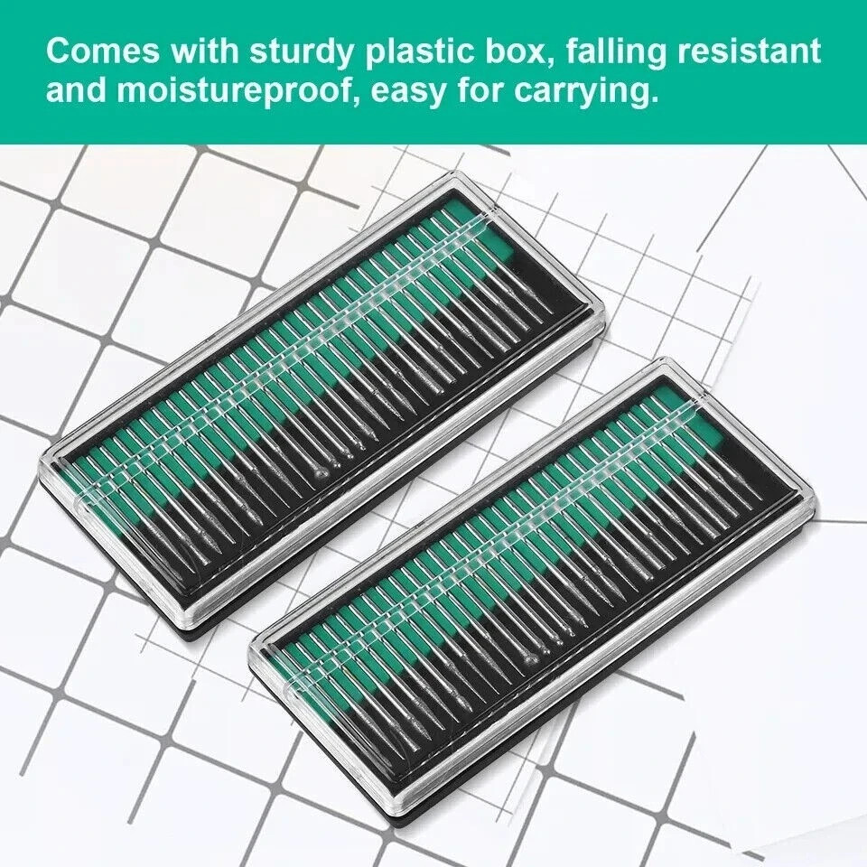 90PCS Diamond Burr Bits Drill Set Rotary Multi Tool Accessories Kit for Dremel