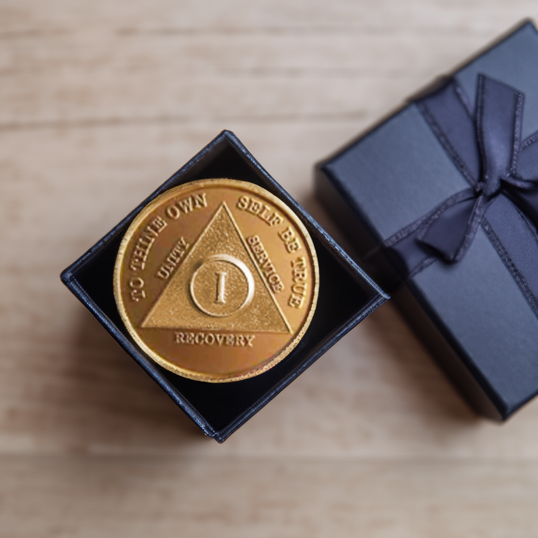 Bronze AA Medallion Sobriety Chip Year 1-60