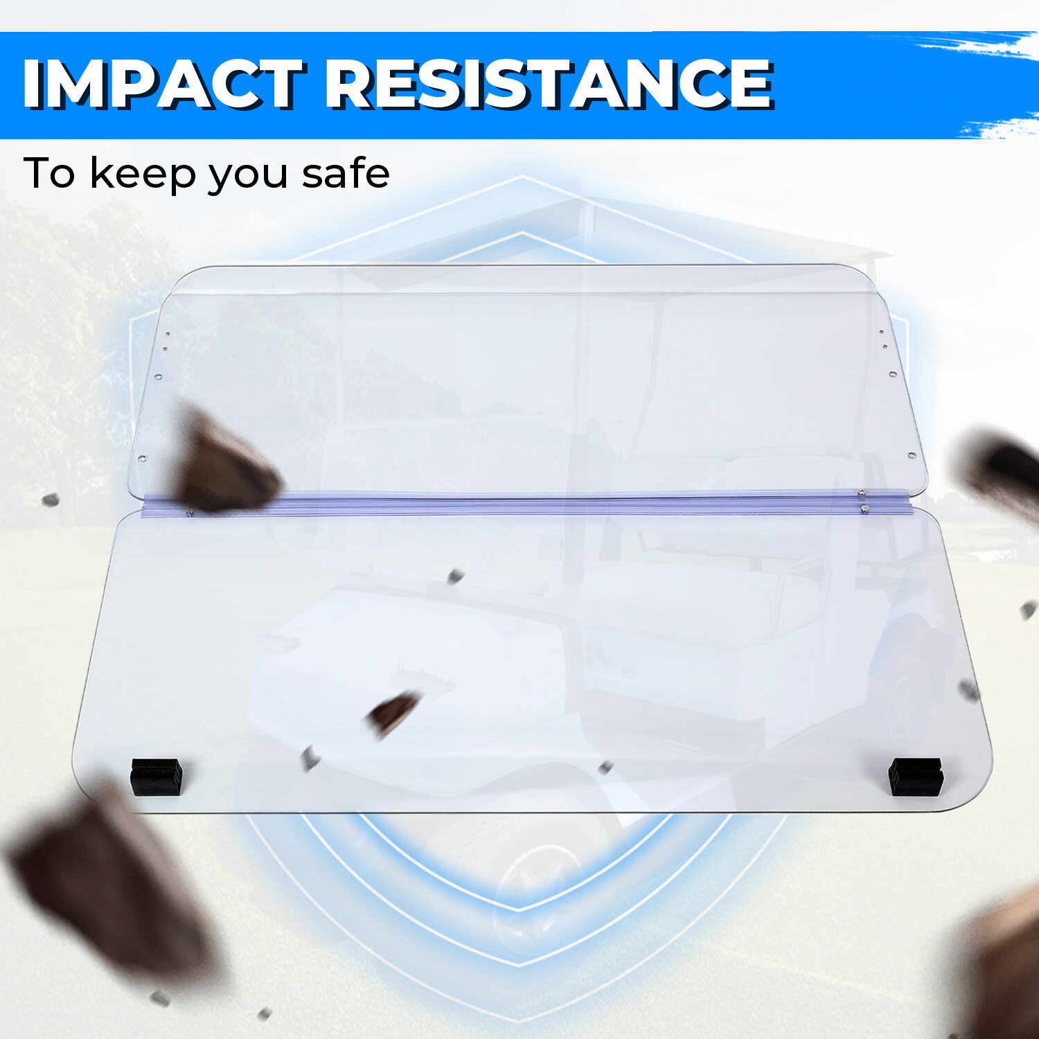 For 1985-1995 Yamaha G2 / G9 Models Clear Folding Golf Cart Windshield