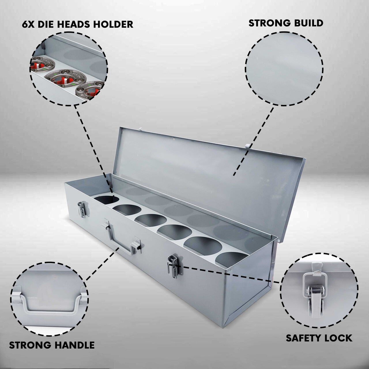 Staten Tools 38625 Metal Carrying Case fits RIDGID® 12-R Die Heads 12R Ratchet a