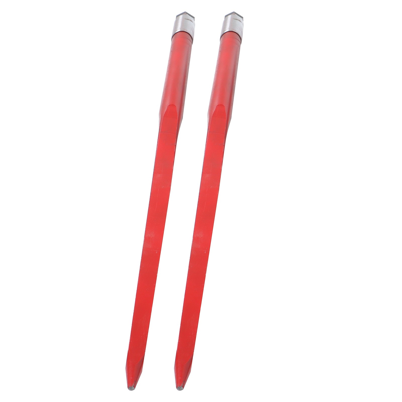 2Pcs Hay Bale Spear 49in Tractor Loader Spike Fork, Red