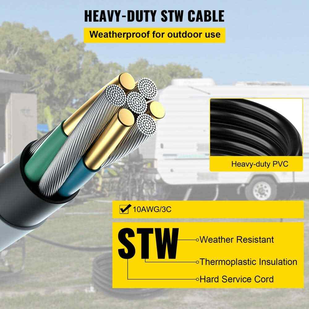 50 Ft. Heavy-Duty Outdoor Welder Extension Cord with 3 Prong 50 Amp Power Extens