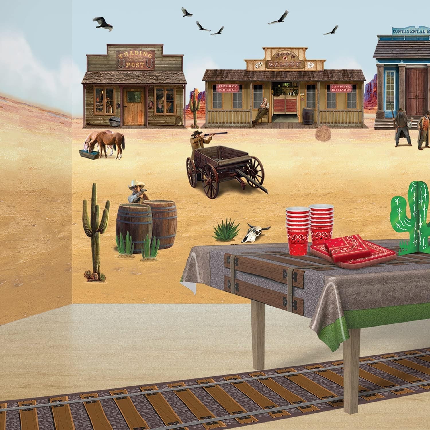 24" x 10" Railroad Track Aisle Runner - Ideal for Birthday and Christmas Parties