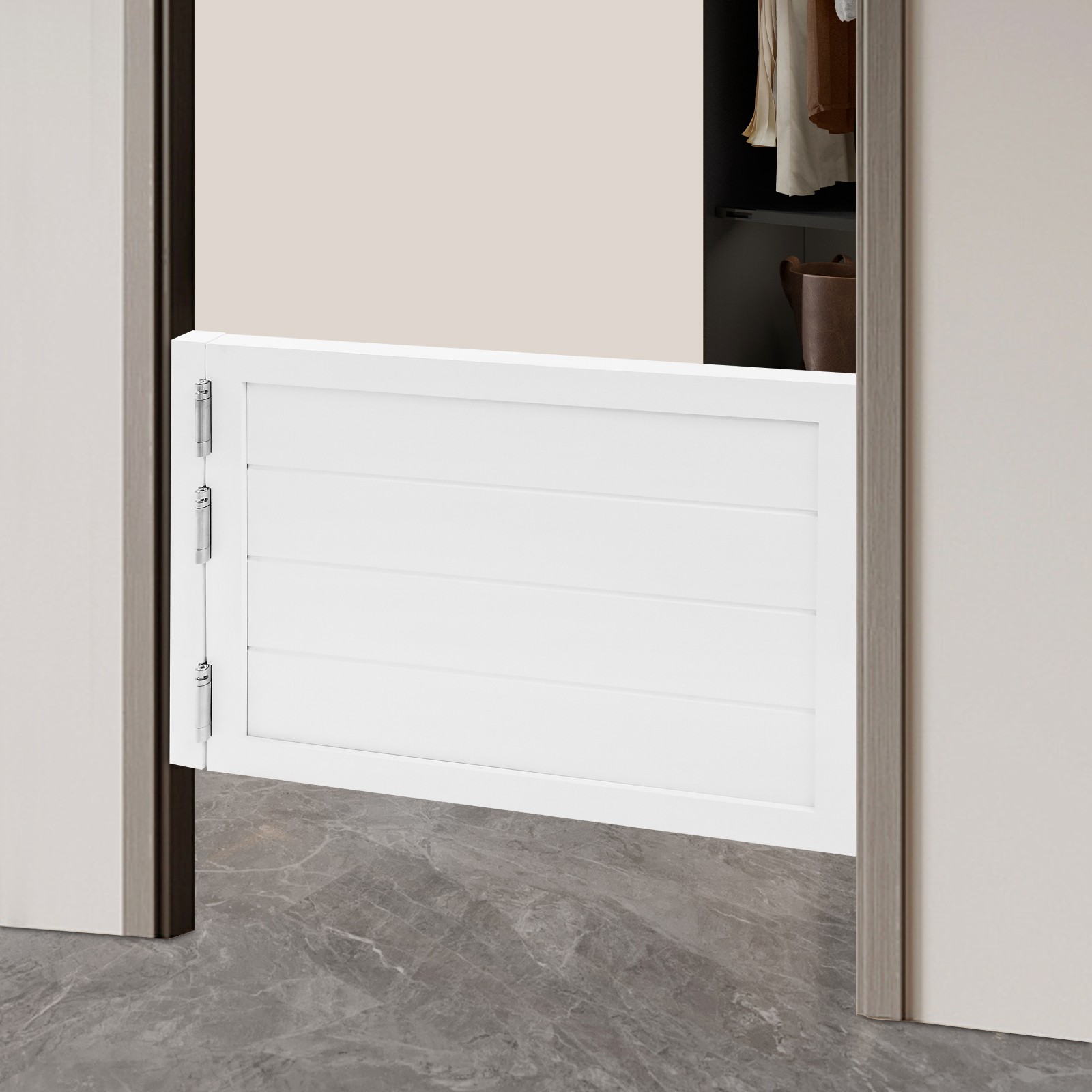 Partition Door, Solid Wood Door, Partition Door for Shop Entrance 90*60cm White