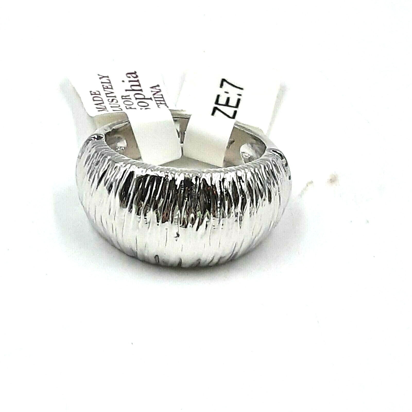 Lia Sophia Ring Retired Fashion Modern Dome Ribbed Silver Tone Spool Size 7 New