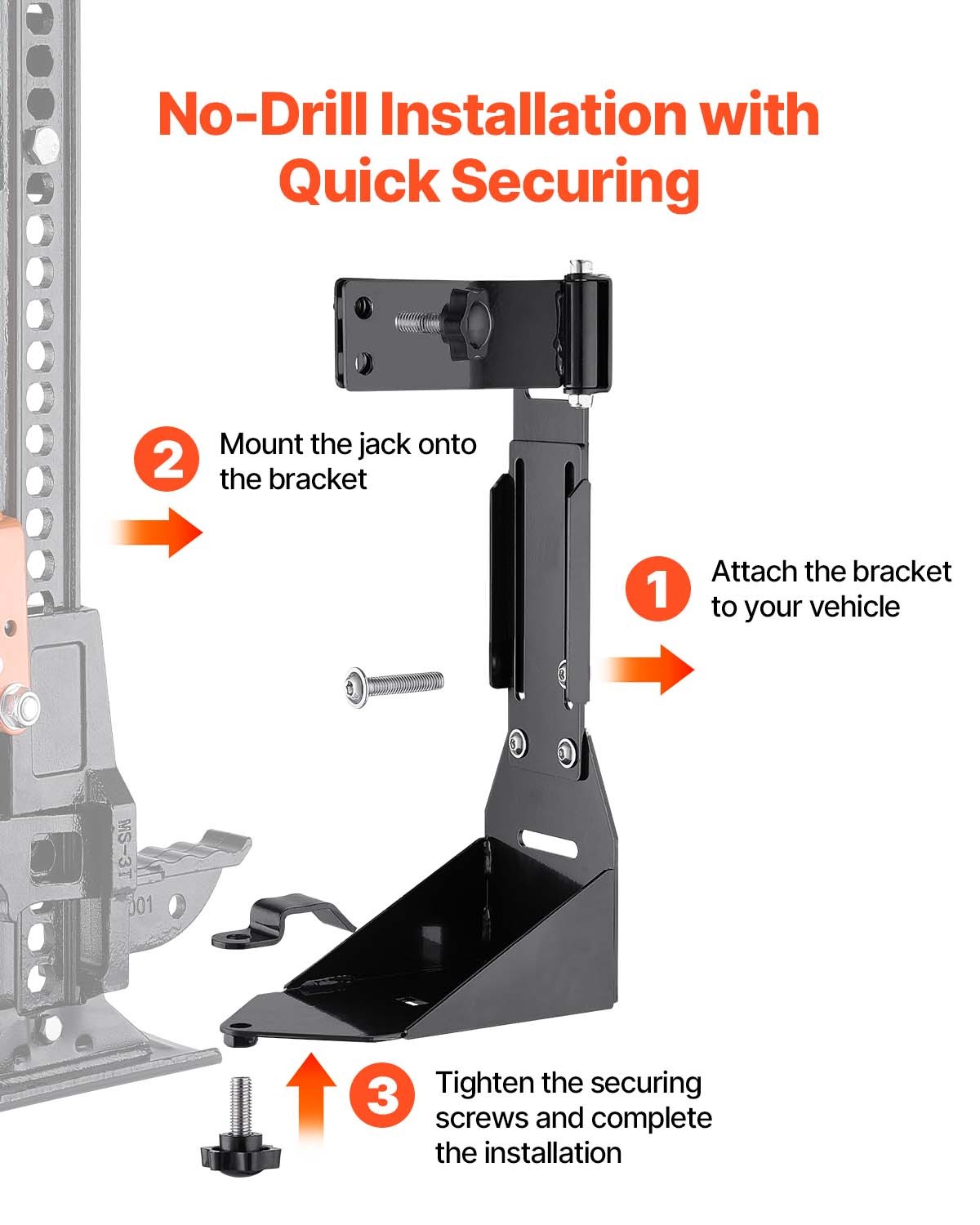 VEVOR High Lift Off Road Jack Mount Bracket Fit Jeep Wrangler JK/JL 1986-2024