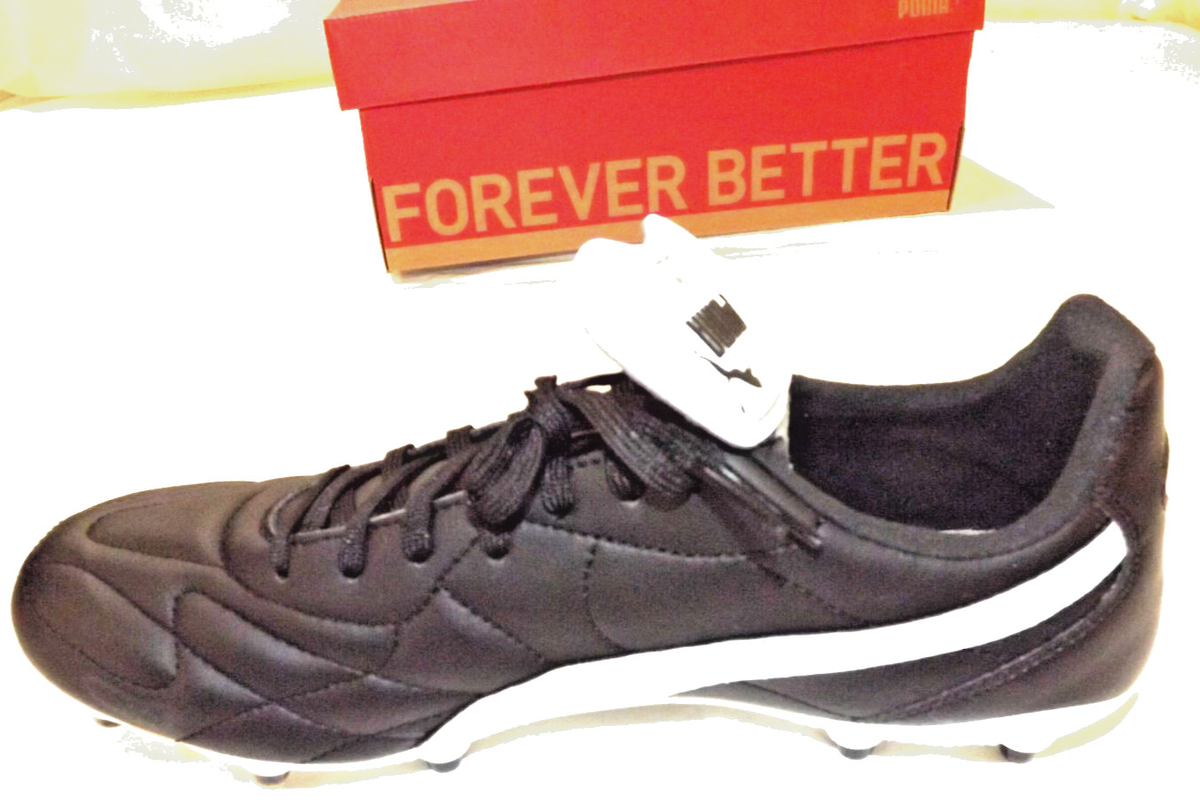 Puma King Top Black White Gold Men Soccer Cleats Shoes 107348-01 Sz 9.5