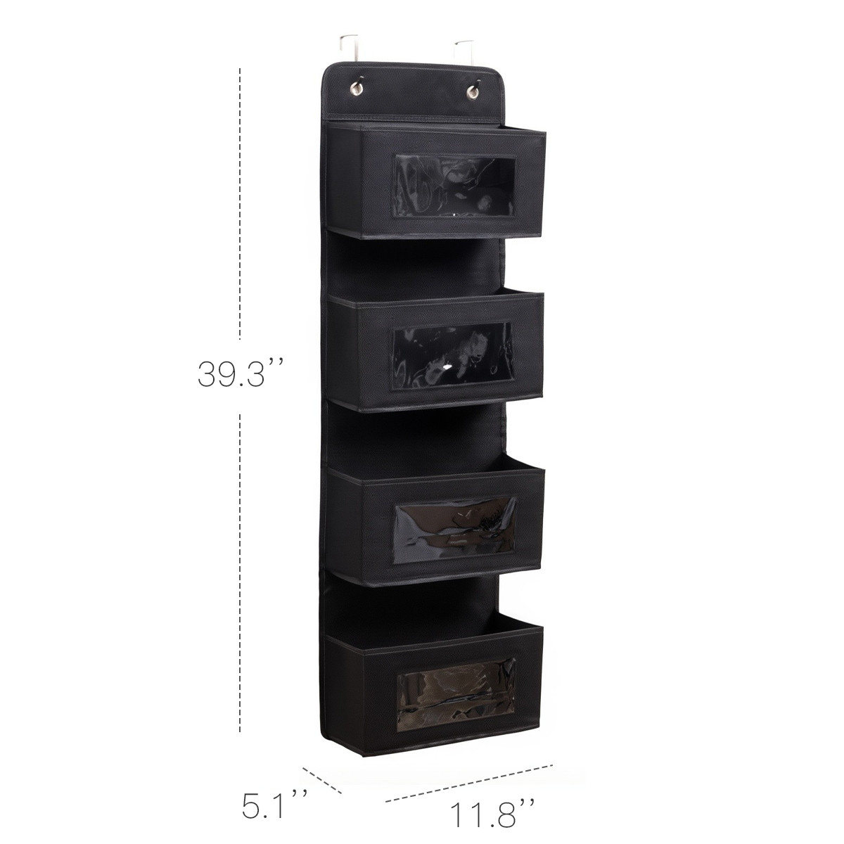 Over the Door Hanging Organizer with 4 Shelves, Space Saving Storage Room Use