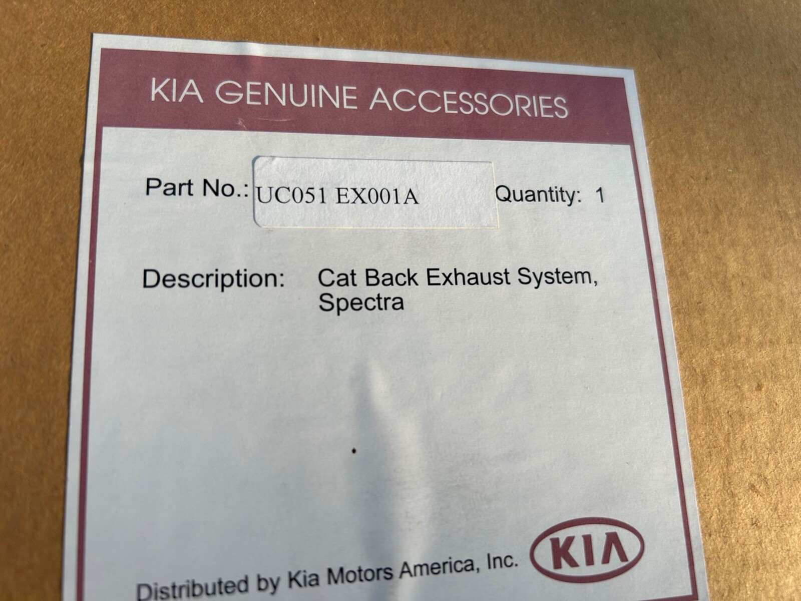 Genuine 2005 2006 Kia Spectra5 OEM NEW HP Cat Back performance exhaust system