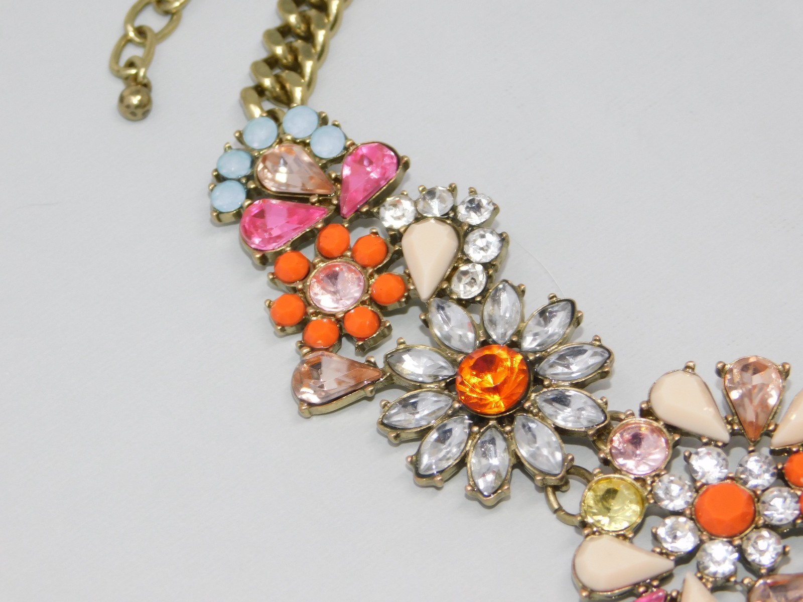 Vintage JOAN RIVERS Rhinestone Big Blossom Floral Bib Statement Necklace