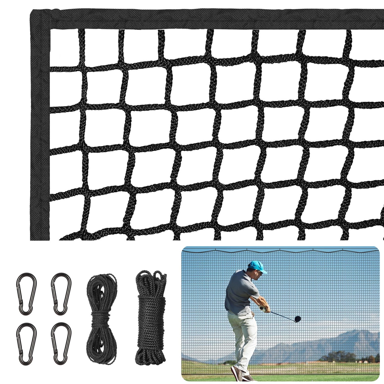 Golf Netting 10x20Ft Heavy Duty Golf Hitting Net for Garage Practice, Golf Ba...