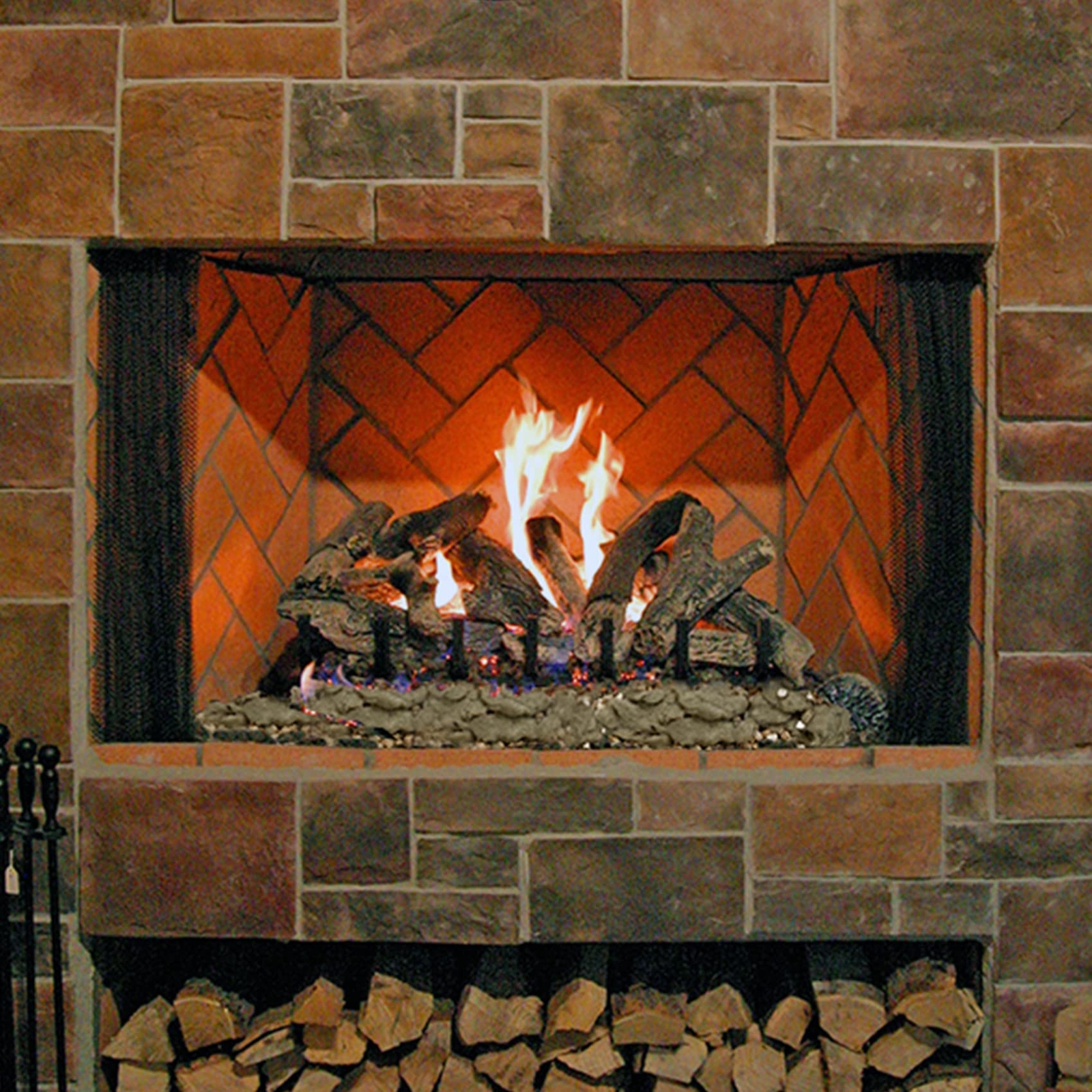 Gas Fireplace Glowing Embers Rock Wool for Vent Free or Vented Gas Log Sets