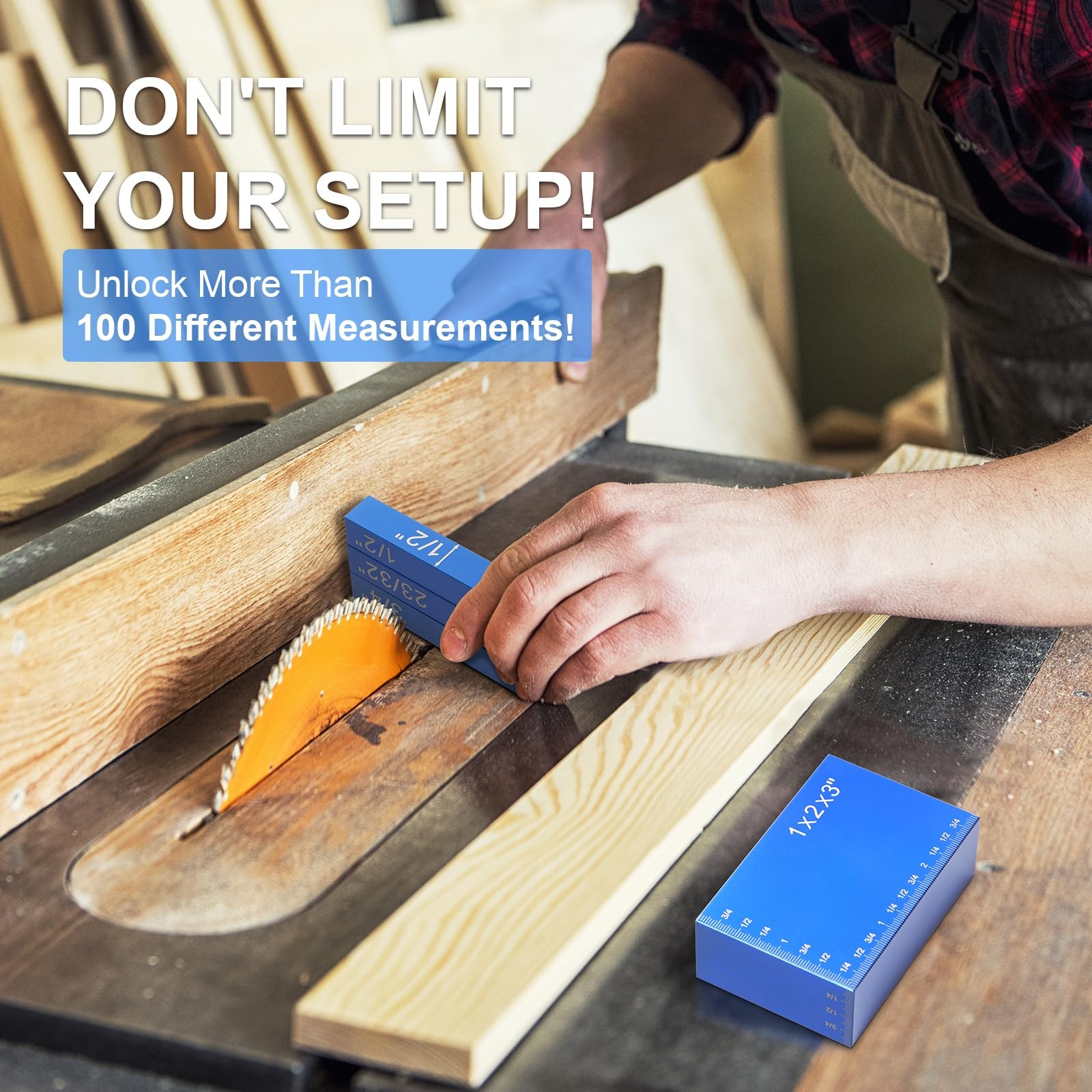 Setup Blocks-15 Pcs Aluminum Precision Height Gauge Set for Router and Table ...