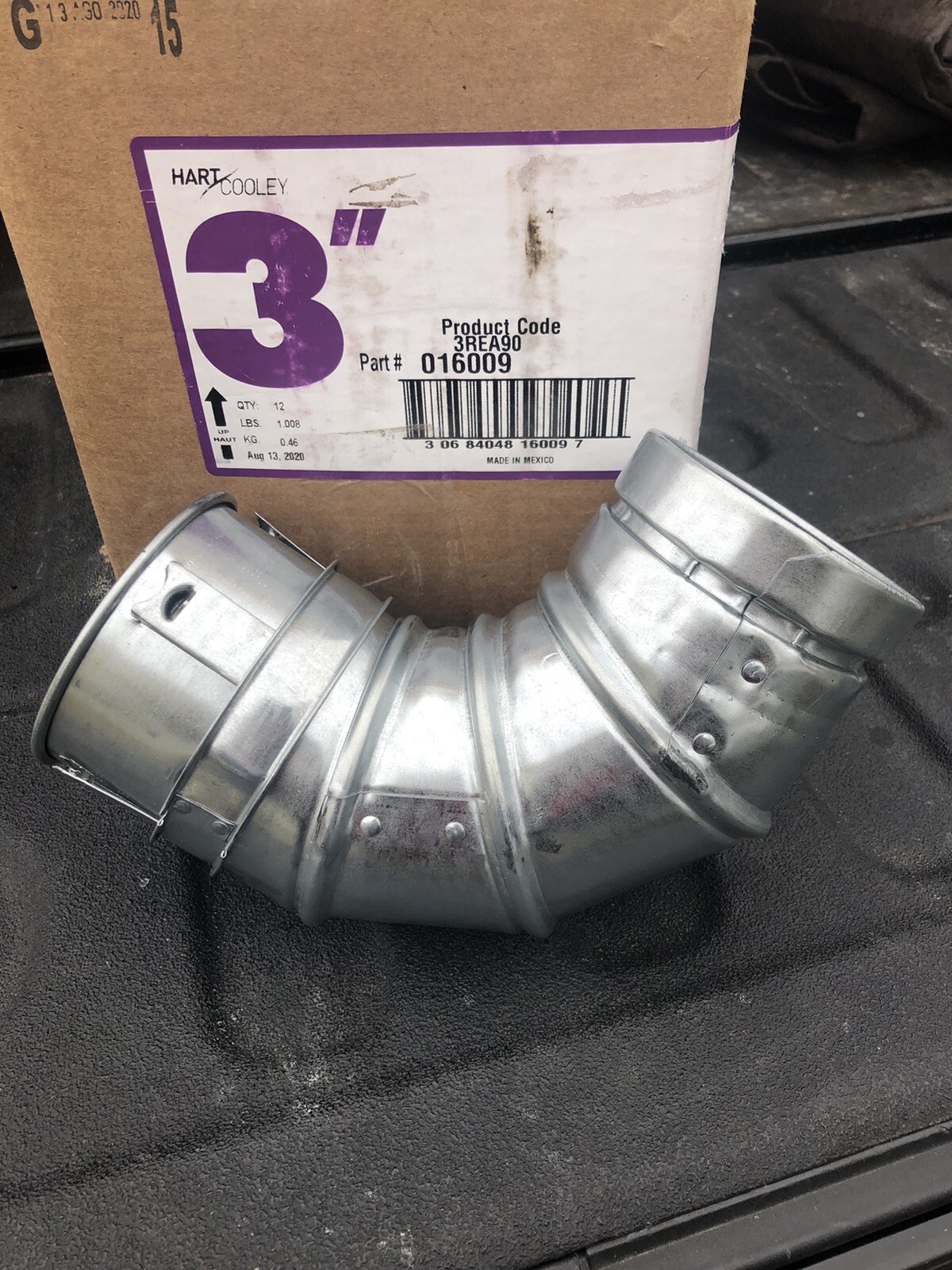 Lot of 2 Hart & Cooley Metlvent Gas Vent Pipe 3" 0-90° Adjust Elbow P/N: 3REA90