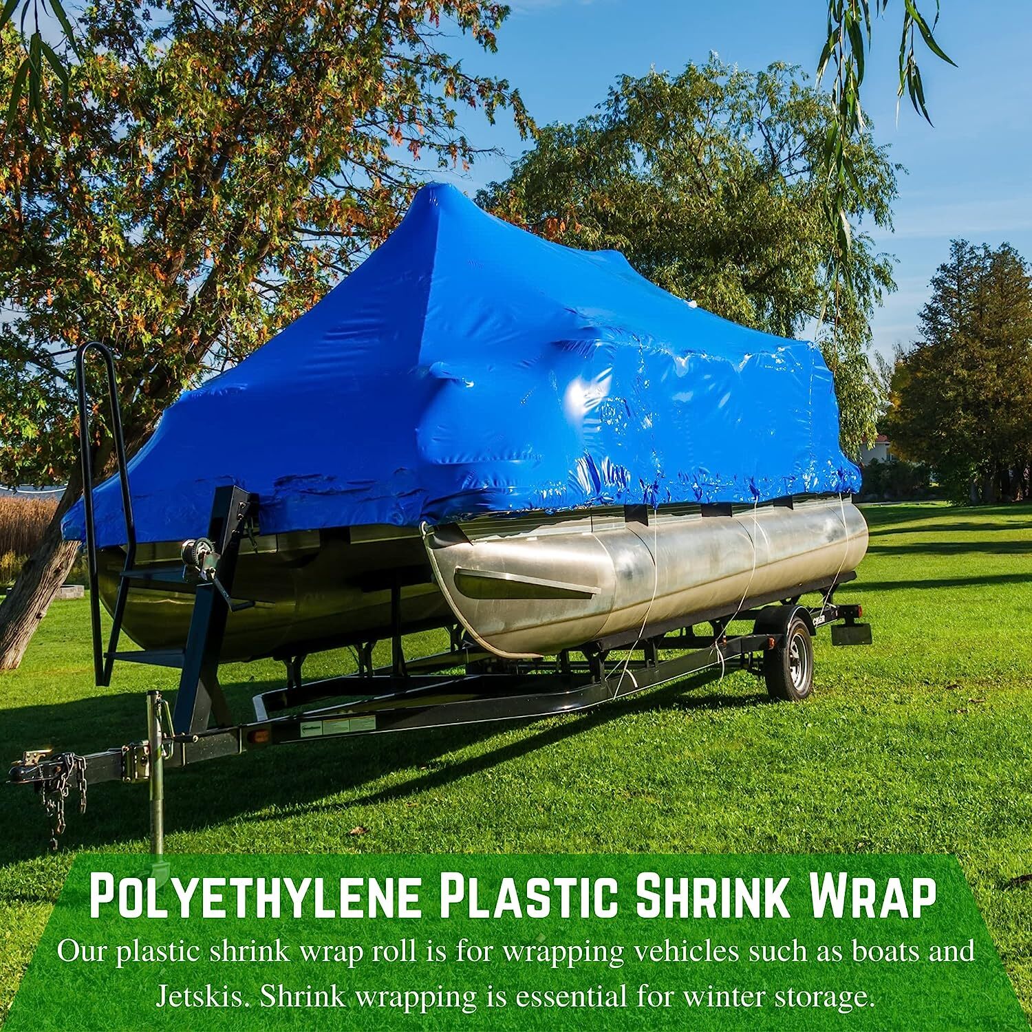 Polyethylene Plastic Shrink Wrap - 7 mil, Blue Shrink Film