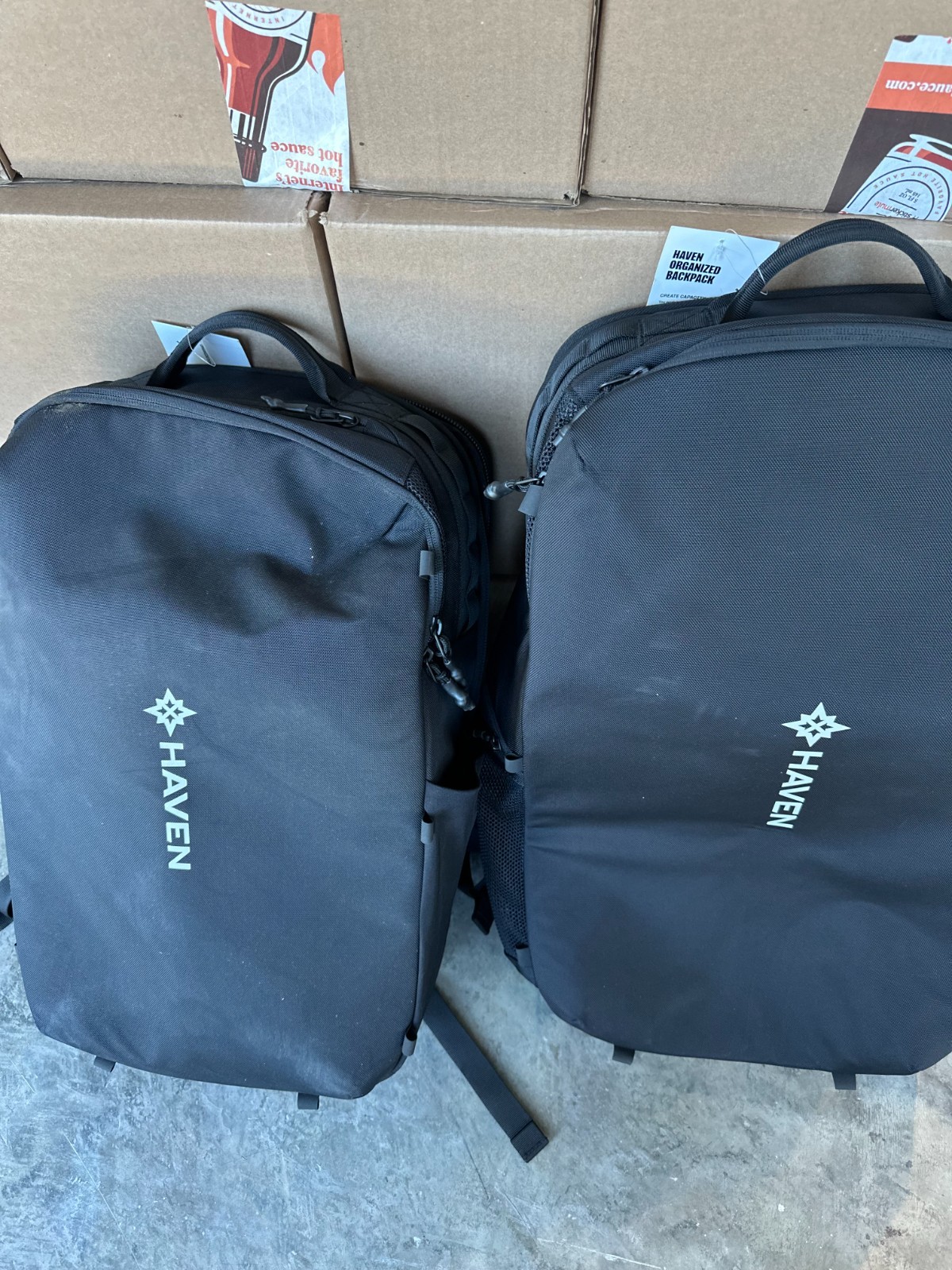 NWOT DEFECT HAVEN ATHLETIC Large Organized Backpack -  Black with White logo