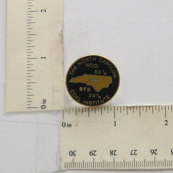 1996 North Carolina Coal Institute Lapel Pin NCCI 50th Anniversary C Sanders STS