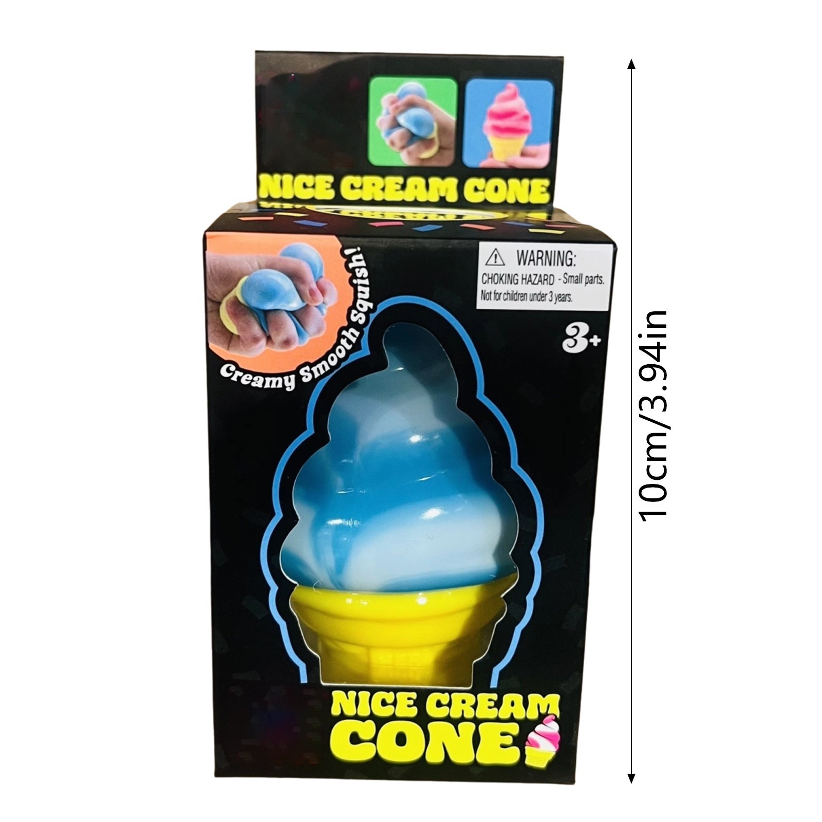 2026 BLUE NeeDoh NICE CREAM CONE Ice Cream Swirl Squishy Toy NEE DOH Stress Ball