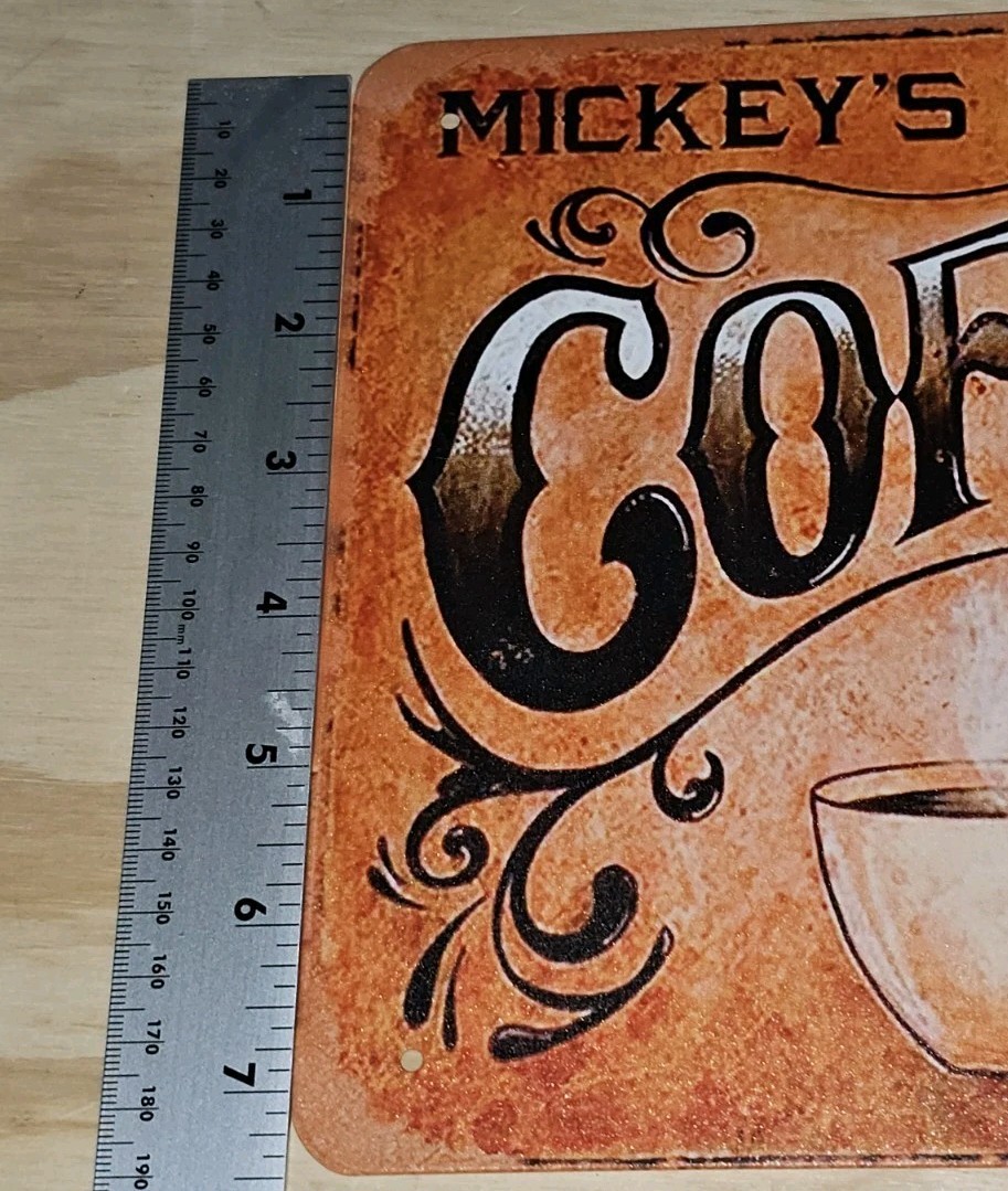 Mickey's Coffee Blend Metal Sign Mickey Mouse 11"x7" Disney