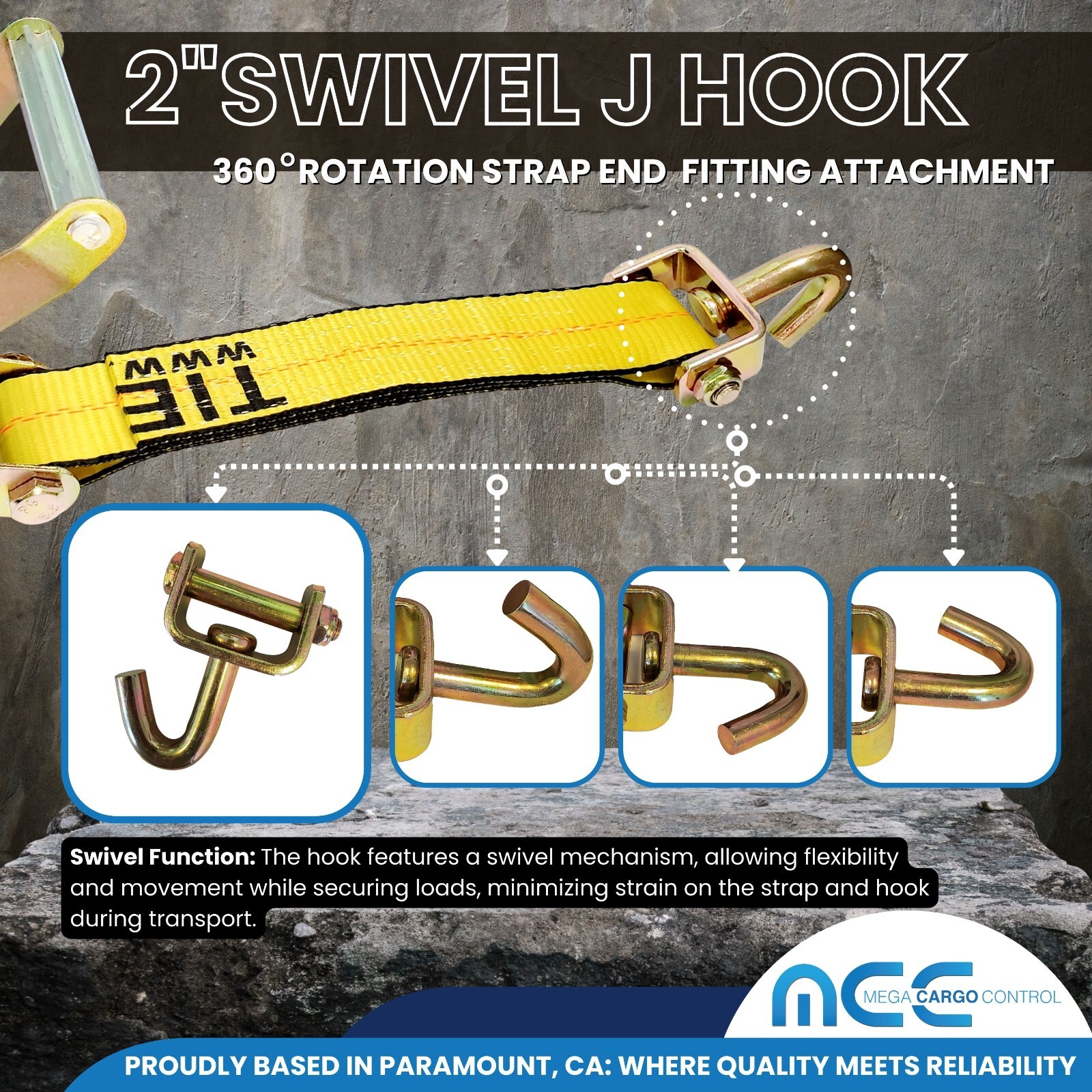 12 Pack 2" x10' Over The Tire Car Hauler Ratchet Tie Down Strap w/ Swivel J Hook