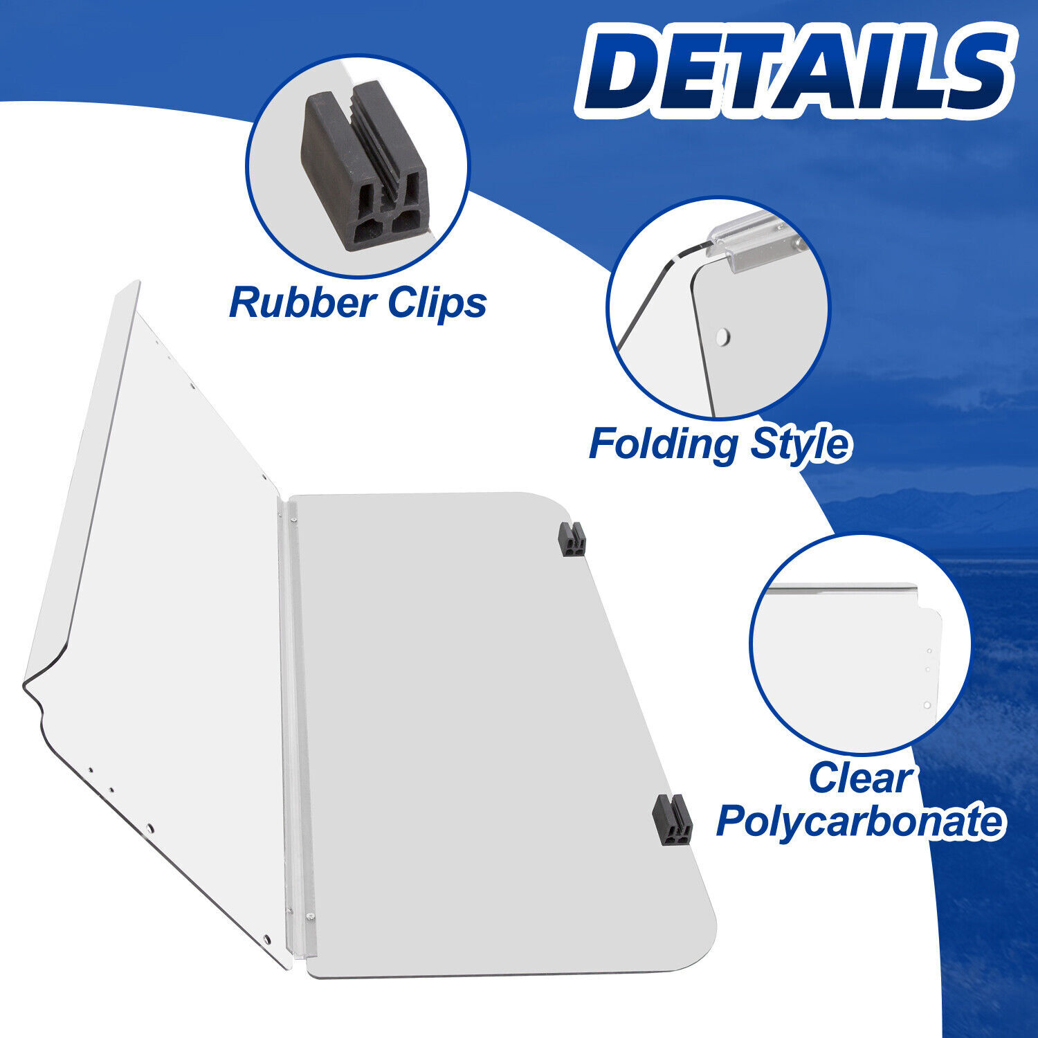 For Club Car DS 1982-2000.5 New Clear Golf Cart Windshield Folding Windscreen