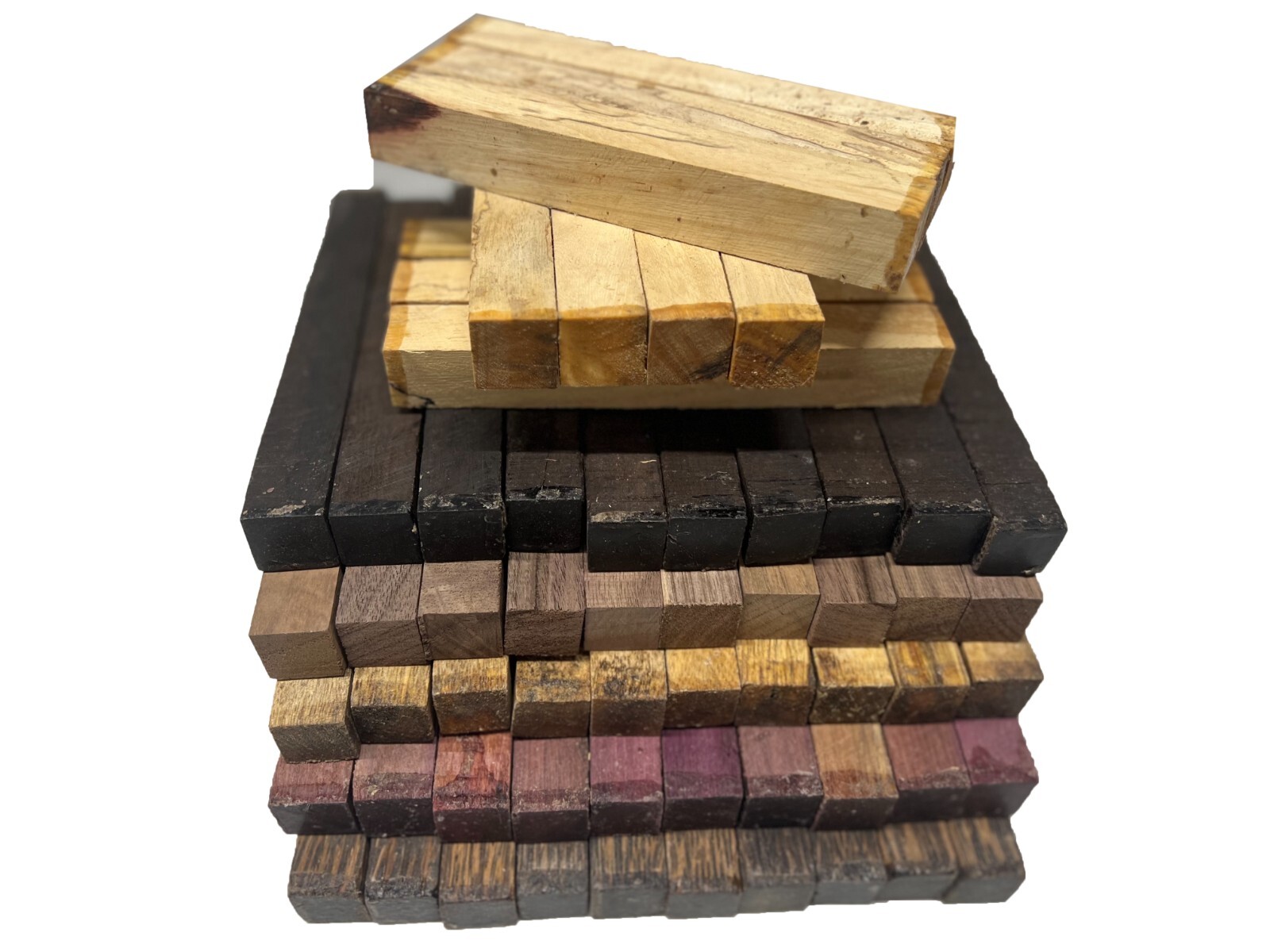 6 SPECIES, EXOTIC WOOD ZONE PACK OF 60 PEN BLANKS WOOD TURNING 3/4" X 3/4" X 6"