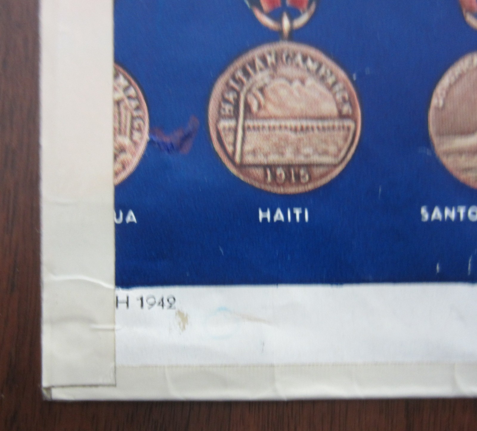 Original WW2 Poster Insignia Decorations Medals US Army Navy Marines Coast Guard