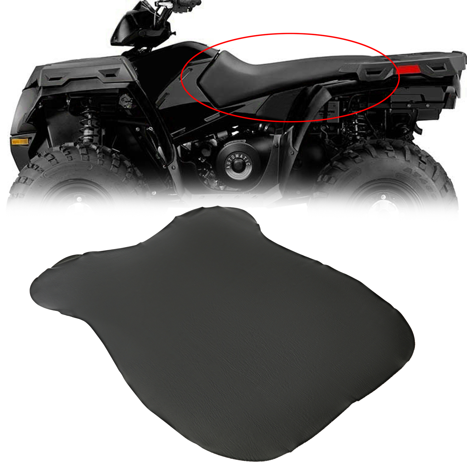 Black Seat Cover Fit 2005 - 2014 Polaris Sportsman 300 400 450 500 600 700 800