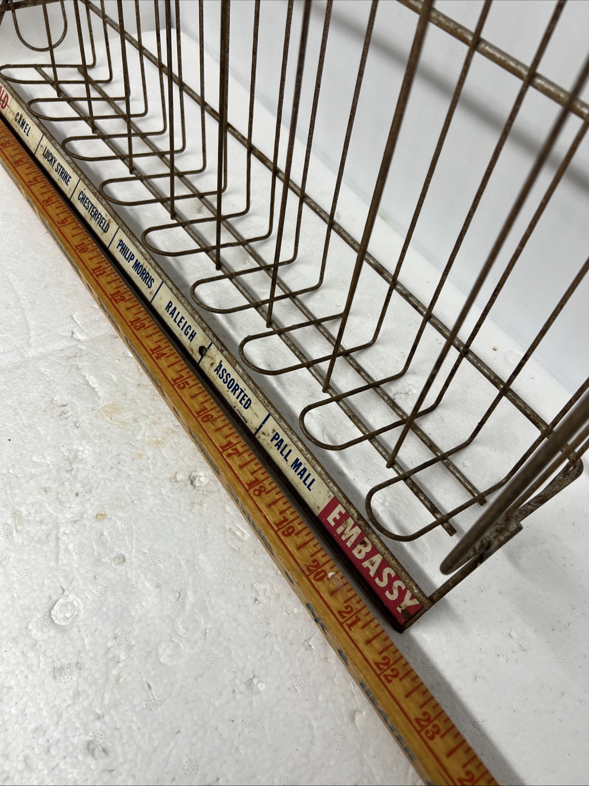 Metal Wire Rack Cigarette Advertising Display Vintage Country General Store 40s