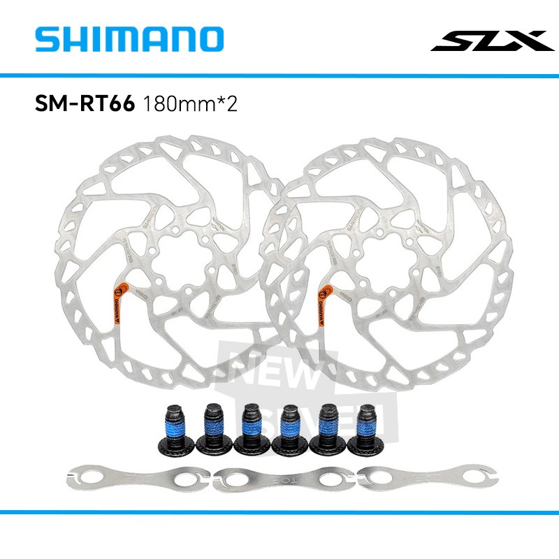 1/2pcs Shimano SM-RT66-M 180mm Disc Brake Rotor SLX 6 Bolts Rotor W/ Spacer-OE