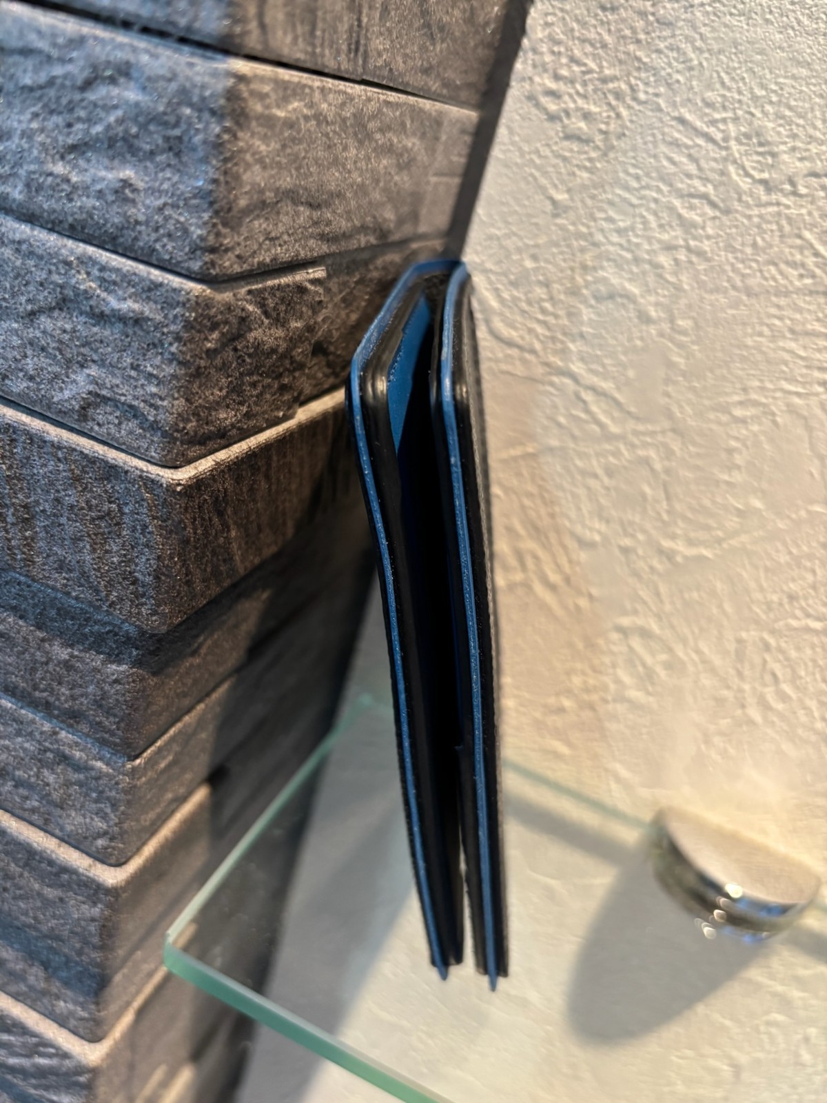 AUTH Louis Vuitton N64432 Damier Graphite Blue Edge Card Case Wallet AB LV