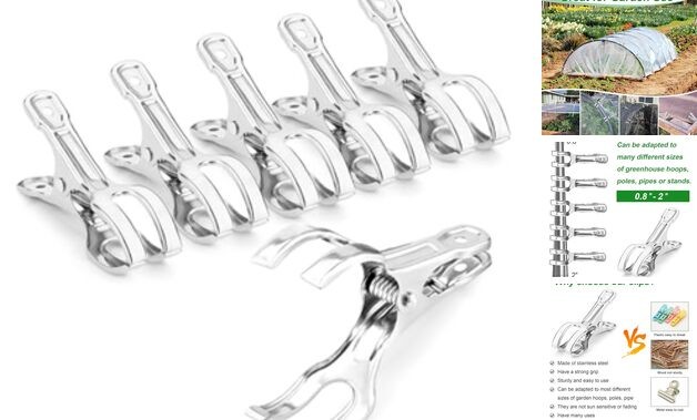 Upgrade 24Pcs Garden Clips 3/4" Stainless Steel Greenhouse Clamps