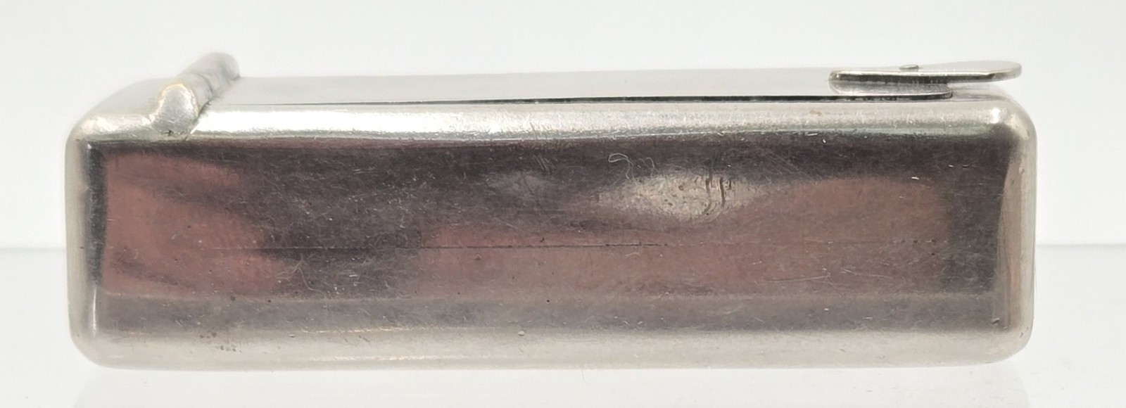 WWI Era Nickel-Plated Brass Trench Vesta Case – Rare Match-Holder Lid – MINT...