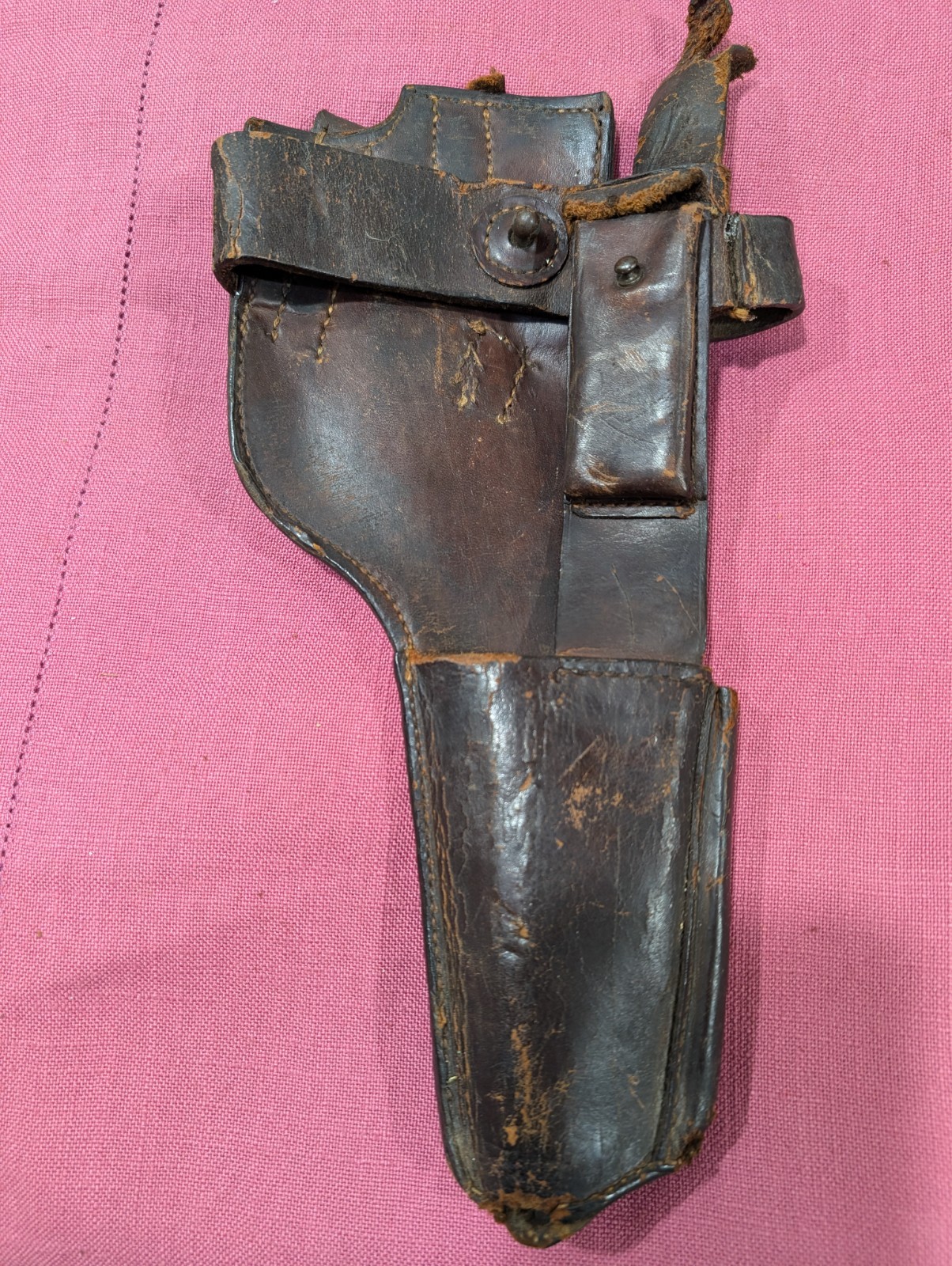 ORIGINAL GERMAN WW1 1915 DATED FULL LEATHER STOCK HARNESS C96 MAUSER BROOMHANDLE