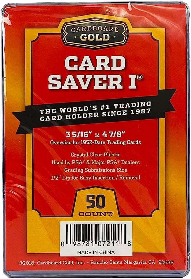 50 Ct Card Saver I CS 1 Cardboard Gold PSA Graded Semi Rigid Holders Brand New