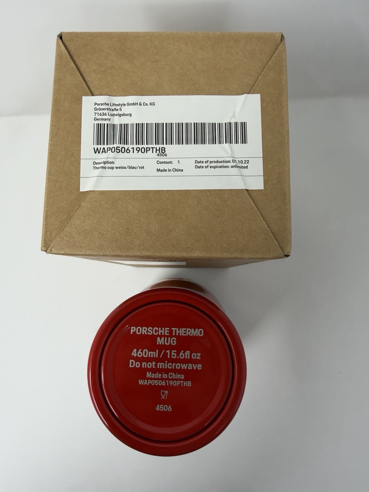 Genuine Porsche Martini Racing Thermal Mug WAP0506190PTHB