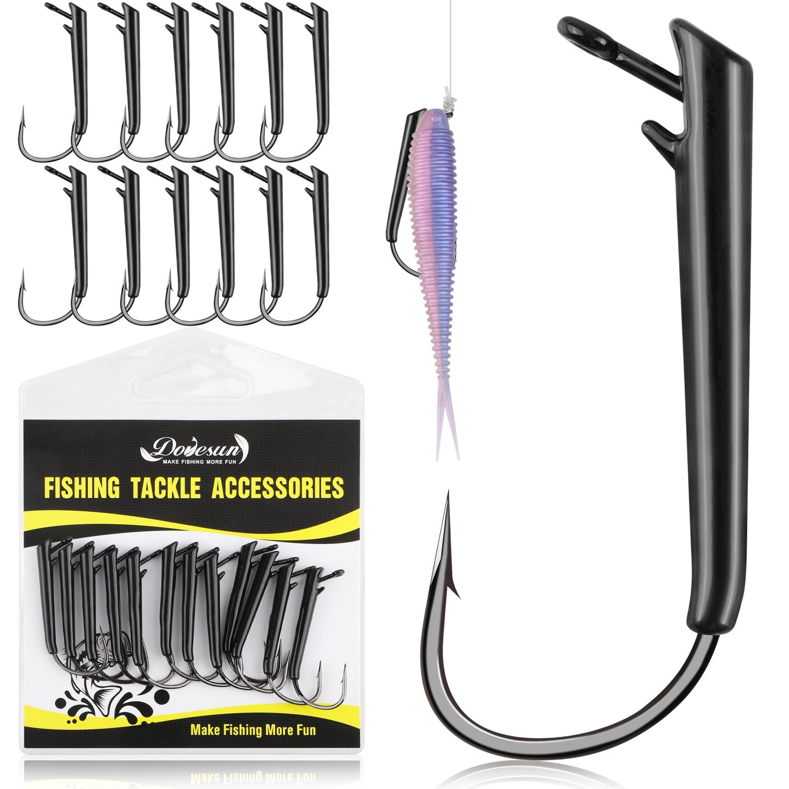 12PCS Dovesun Ozark Rig 3/8oz Hooks Saltwater & Freshwater Bass Rig Fishing Hook